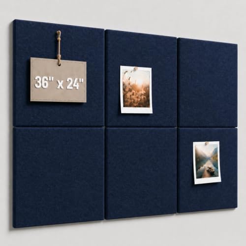 Felt Bulletin Board Tiles, Large Cork Board Alternative,24 x 36 in