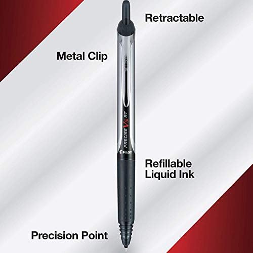 PILOT Precise V5 RT Pens, Extra Fine Point (0.5mm) Black, 14-Pack