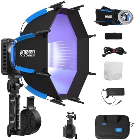 Aputure Amaran Ray 60C Led Portable Video Light,CCT 1,800K-20,000K Photography Light with Softbox Portable Bag (60W)