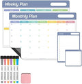 loukin Static Cling Dry Erase Calendar 4 Pack, Monthly Weekly Planner