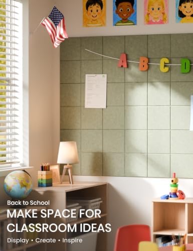 Fluxynara Felt Bulletin Board & Cork Board Alternative, Sage Green