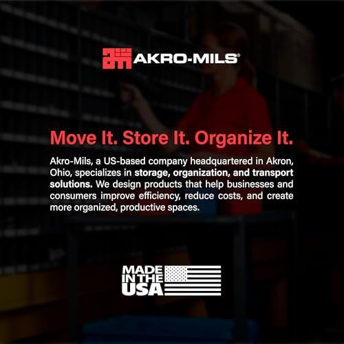 Akro-Mils Stak-N-Store Stackable Storage Bins, 17.5"x11"x12.5", Grey, 4-Pk