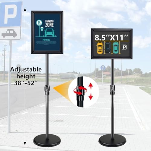 Sign Holder Stand, 8.5x11 Sign Stand for Display, 6-Pack, Black