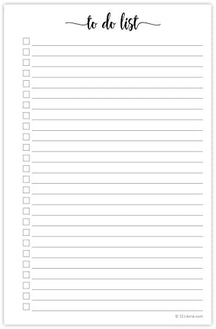 321Done To Do List Notepad, 5.5x8.5, 50 Sheets, Left Margin Notes