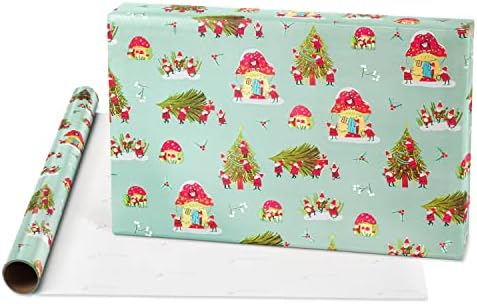 Papyrus Christmas Wrapping Paper Rolls, Gnomes, Santa Train (2 Rolls, 52.5 sq. ft.)