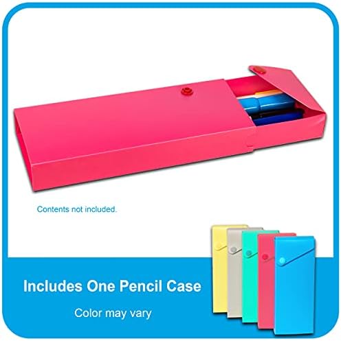C-Line Slider Pencil Case, Poly, Pack of 24 Pencil Cases, Assorted Colors (05600-24)