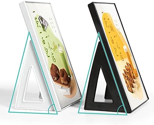 ECKEK ABS Plastic Sign Holder，Menu Displays L Shape Sign Stand Vertical/Horizontal Use (Black A5 148×210mm/5.83×8.27inches)