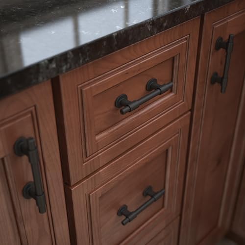 Franklin Brass 5 Pack Matte Black Cabinet Handles Adjustable Drawer Pulls for Kitchen Cabinet Knobs Dressers and Cupboards Fits 1-3/8 to 4 Inch (35–102mm) Hole Center | Adjusta-Pull™