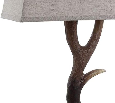 JONATHAN Y Antler 29.5" Rustic Resin Crystal Metal Table Lamp, Brown/Clear
