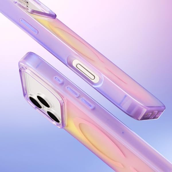 PopSockets iPhone 17 Phone Case with MagSafe- Aura | Magnetic, Wireless Charging, Camera & Drop Protection, Purple, Aura, Lavender, Purple