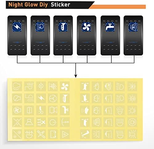 Nilight 8 Gang Rocker Switch Panel SPST On Off 5PIN Electrical Toggle Blue