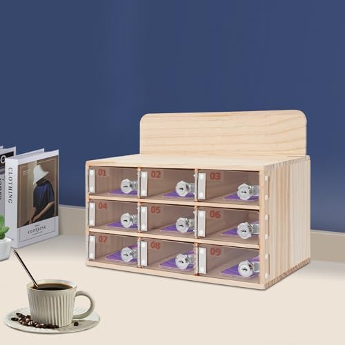 Cell Phone Cabinet,Aluminum Alloy Pocket Chart Cell Phones Storage Cabinet, Cell Phone Locker,Wall-Mounted with a Locked,for Classroom, Office, Gym (9 Grid)