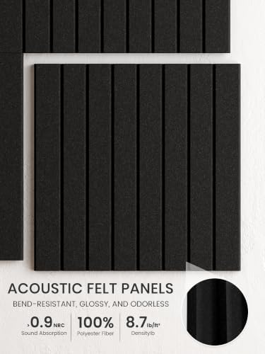 Bumusty 48"x 36" Large Felt Bulletin Board Tiles, Black