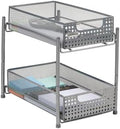 Mind Reader Accessory Organizer, Supply Storage, Desktop, Crafts, Office, Metal Mesh, 8"L x 12.5"W x 11.25"H, White