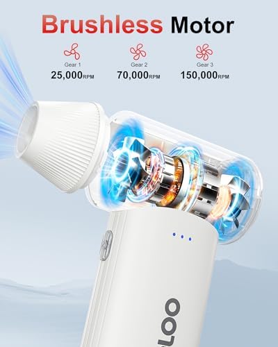 GOOLOO F3 Electric Air Duster, 150000RPM Super Power Duster for Cleaning