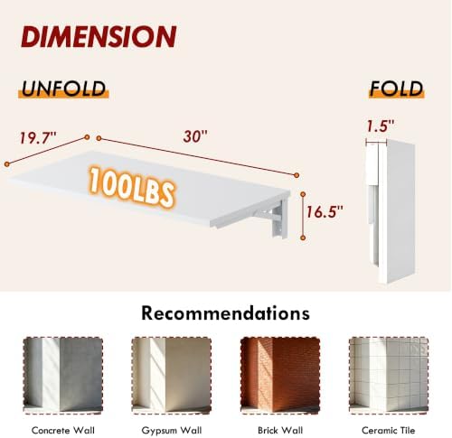 Need Wall Mounted Folding Table for Office Laundry