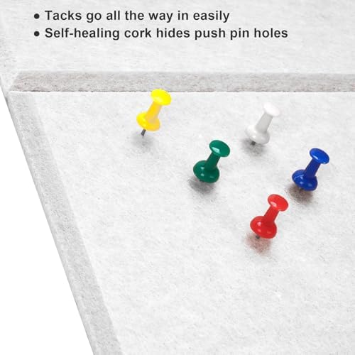 36" x 24" Felt Bulletin Board & Cork Board Alternative, Warm White
