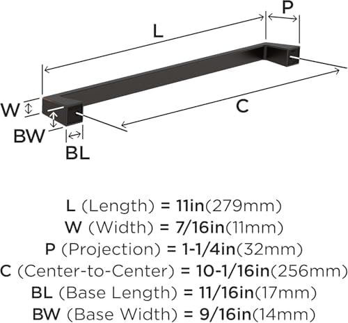 Amerock 10-1/16" Blackrock Oil-Rubbed Bronze Drawer Pull