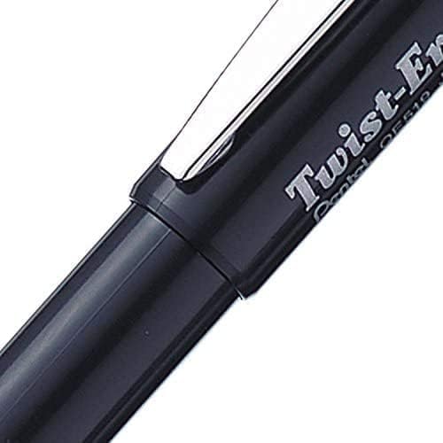Pentel Mechanical Pencil 0.9 mm Twist Erase III, Twist Up Eraser, Pre-Loaded Super Hi-Polymer HB Lead, Black Barrel, 3-Pack