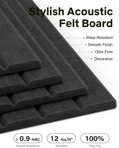 48" x 36" Large Cork Bulletin Board Tiles, Peel and Stick Felt Wall Panels for Vision, Message Center, Picture and Prayer Board for Office, Dorm, Room and Desk Decor(Black)