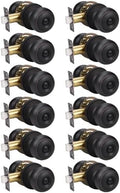KNOBWELL Oil Rubbed Bronze Door Knob for Bedroom or Bathroom, Interior Round Privacy Knob With Lock, Keyless Turn Lock, 12 Pack