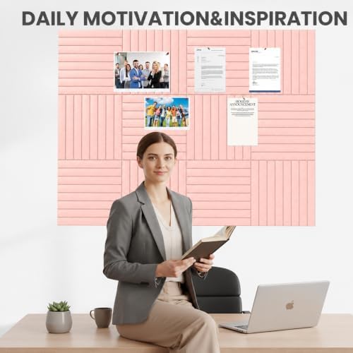 48" x 36" Large Felt Bulletin Board, Eight-Stripe Pink