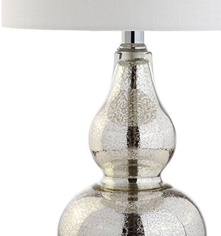 JONATHAN Y Anya Gourd Glass Table Lamp 20.5", Mercury Silver