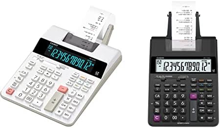 Casio HR-300RC Printing Calculator with Backlit LCD Display,White,Mini-Desktop & HR-170RC Plus, Min-Desktop Printing Calculator (New Version of The HR-100TM)