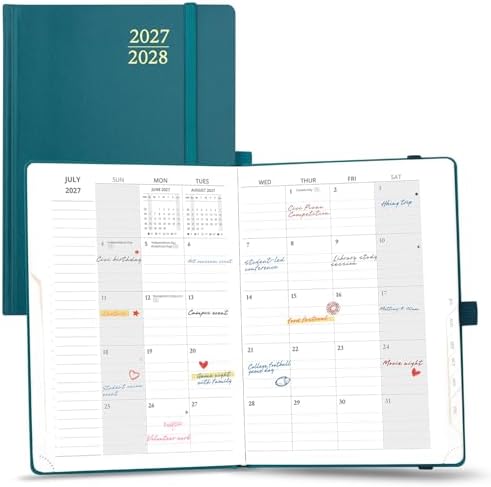 POPRUN Monthly Planner 2027-2028, 6.25" x 8.5", 18-Month Calendar Book