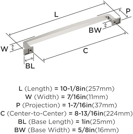 Amerock 8-13/16" Westerly Satin Nickel Drawer Pull