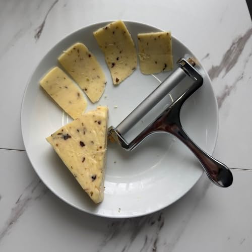 Handheld Wire Cheese Slicer with 2 Extra Wires, Thickness Adjuster