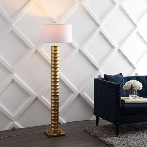 JONATHAN Y Serena Floor Lamp Art Deco Metal 63", Gold Painting