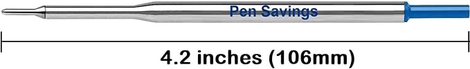 5 Pen Savings Ballpoint Pen Refills Compatible with Papermate Lubriglide, Aspire, PhD Pens, Medium Point, Bulk Packed (Blue)