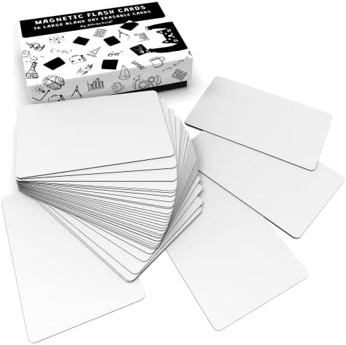 Attractivia Dry Erase Magnetic Labels 5.6 x 3.7 in, Dry Erase Magnets, 36-Pack, White Erasable Write-On All-Purpose Labels, for Office, Education, Home, Whiteboard
