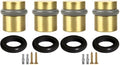 Modern Cylindrical Door Stop – Satin Brass Floor Rubber Bumper, 4-Pack – Design House, 188185