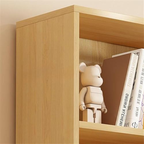 Closed Back Cabinet Wood Standard 9.5'' Wide Bookcase Bookshelf Storage Rack Multi-layered Storage Shelf Cabinet Display Unit Integrated Against the Wall Natural/White 39.4"L x 9.4"W x 70.9"H