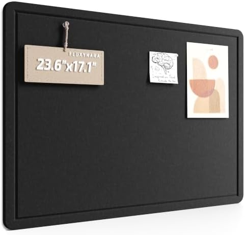 Fluxynara 23.6" x 17.1" Bulletin Board, Black