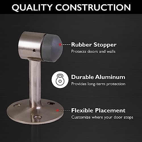 Design House Gooseneck Doorstop, Satin Nickel