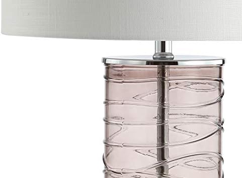 JONATHAN Y Cole 27.5" Fused Glass Table Lamp, Smoky Gray, Set of 2