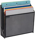 Mind Reader Vertical File Storage, Desktop Organizer, Wall Mount, Office, Metal Mesh, Black