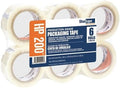 Shurtape HP 200 Medium Duty Hot Melt Shipping and Packaging Tape, For Hand or Automated Sealing, 48mm x 100 Meters Per Roll, Clear, 6-Roll Pack (104483)