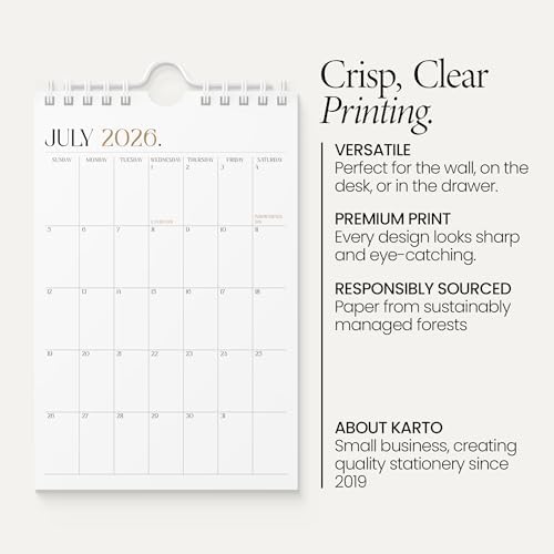 Karto Small Wall Calendar 2026 6x9 in - Boho