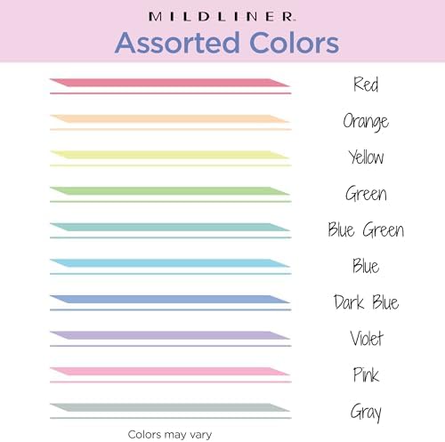Zebra Pen MILDLINER Highlighter, Fluorescent and Cool, Dual Tip, 10-Pack