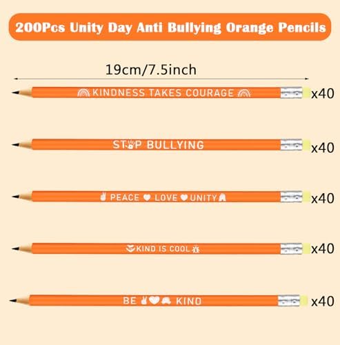AmazingSpark 200 Pcs Anti Bullying Awareness Pencil Bulk Against Bullying
