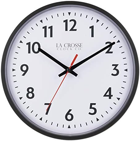 La Crosse Clock 404-2636-INT 13 Inch Info-Tech Commercial Silent Quartz Analog Wall Clock