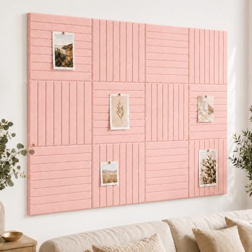 Stripe Felt Bulletin Board Tiles, Cork Board Alternative 48 x 36 in