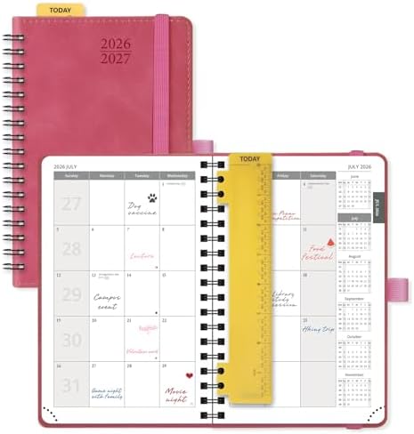 POPRUN 2026-2027 Monthly Planner, 4" x 6.25" Small Agenda,18 Month Calendar