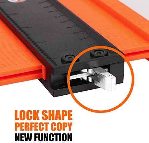 Saker Contour Gauge Profile Tool with Adjustable Lock 10 Inch Orange
