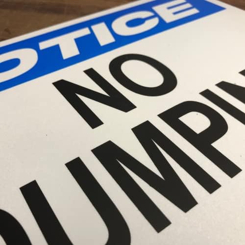 TRADESAFE No Dumping Signs, Quick Install Aluminum Safety Sign, Light Reflective, UV-Resistant, Waterproof Signs for Business, 14” X 10” No Dumping Sign