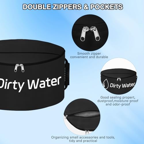 Nilight 1 Pack RV Sewer Hose Storage Bag, Waterproof Black Dual Zipper